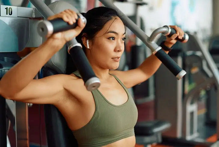 young woman working out